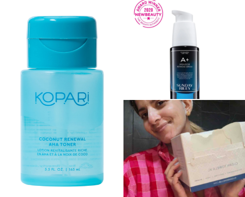 glowing skin routine ✨ cover photo collage