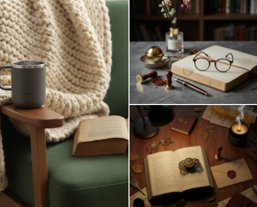 Aesthetic Gifts for Book Lovers and Dark Academia Fans cover photo collage