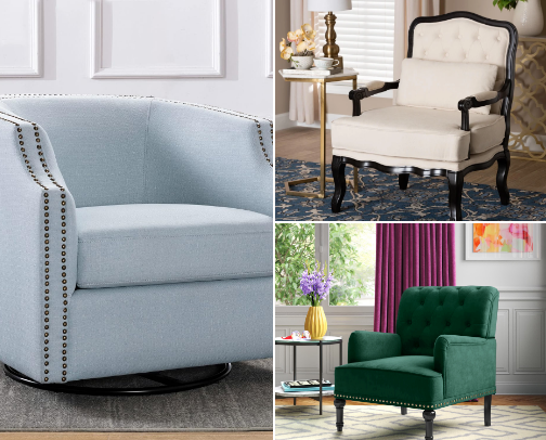 Elegant Tufted Accent Chairs ✨ cover photo collage
