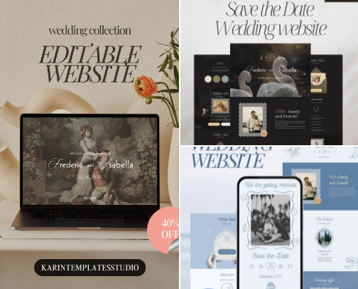 Wedding Save the Date Website Invitations cover photo collage