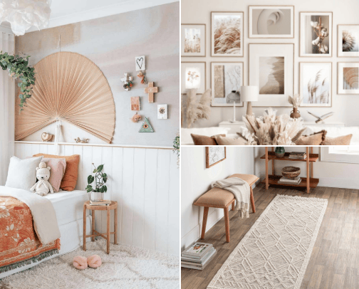 Neutral girls bedroom cover photo collage