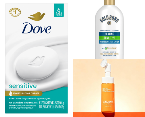 Sensitive skin care cover photo collage