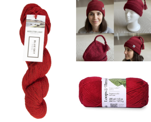 Finding Red Yarn and Finished Melt the Ice Hats cover photo collage