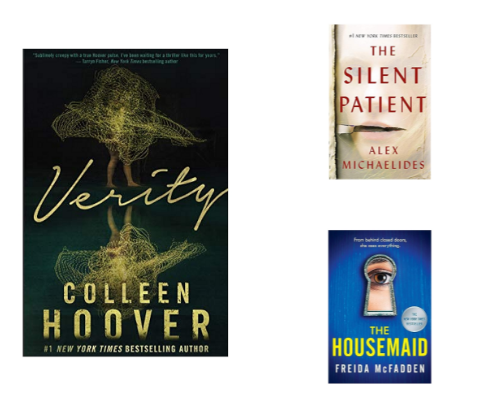 Best psychological thriller and plot twist books cover photo collage