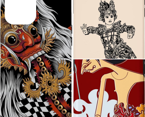 iPhone cases in traditional Bali/Indonesian design cover photo collage