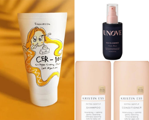 Glass hair care routine cover photo collage