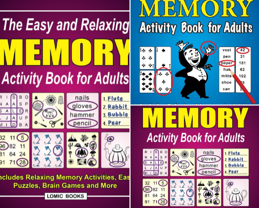 Companions to The Easy and Relaxing Memory Activity Book for Adults: Includes Relaxing Memory Activities, Easy Puzzles, Brain Games and More cover photo collage