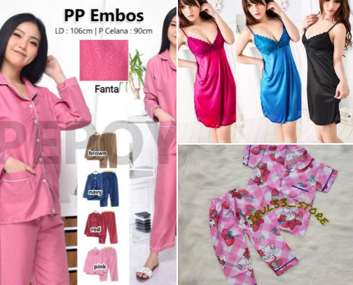 Rekomendasi baju tidur yang nyaman di pakai cover photo collage