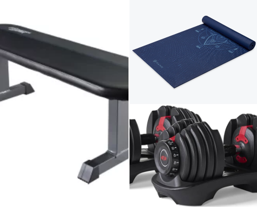 Exercise equipment that fits in a small area but will help you see results. cover photo collage