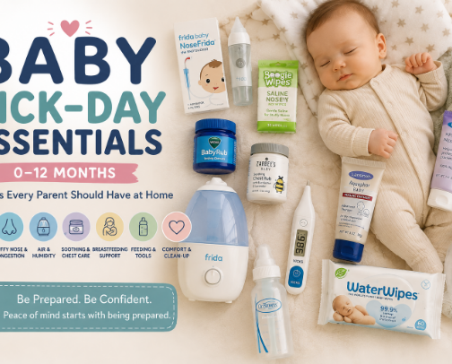👶 Baby Sick-Day Essentials: 0–12 Months
Things Every Parent Should Have at Home cover photo collage