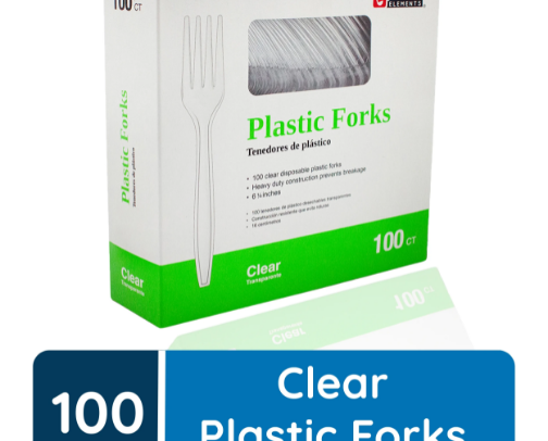 Plastic forks cover photo collage