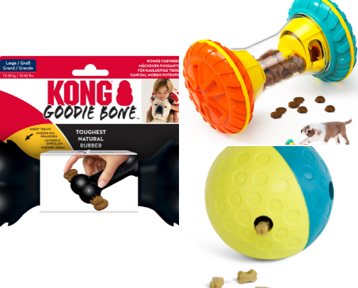 Dog treat dispensers cover photo collage