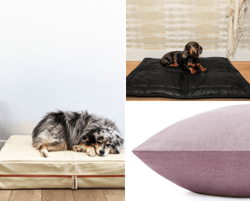 Fashionable Dog Beds | Dont let your dogs bed ruin your space. cover photo collage