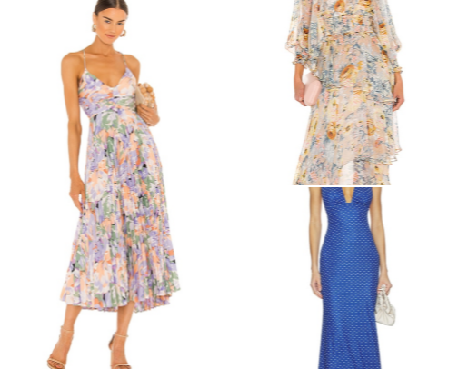 Elegant wedding guest dresses cover photo collage