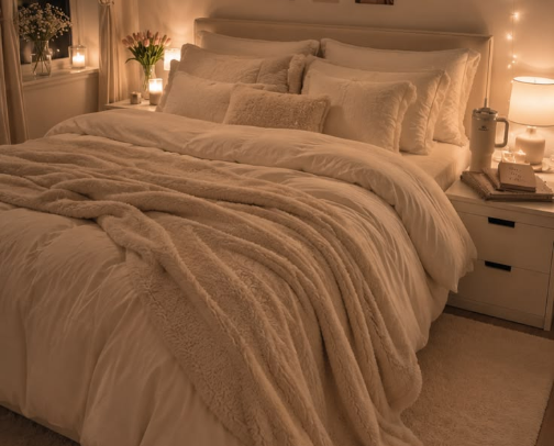 Cozy Bedroom Essentials for a Soft & Relaxing Space 🤍. cover photo collage