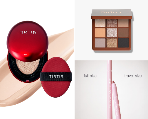 let me pack your travel MAKEUP bag 👝 cover photo collage