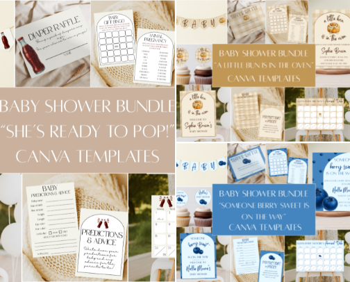 Baby Shower Invitation and Decor Bundles cover photo collage