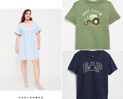 100% cotton at Old Navy/Gap cover photo collage