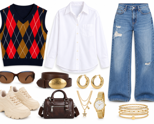 Preppy Fall: Argyle & Denim cover photo collage