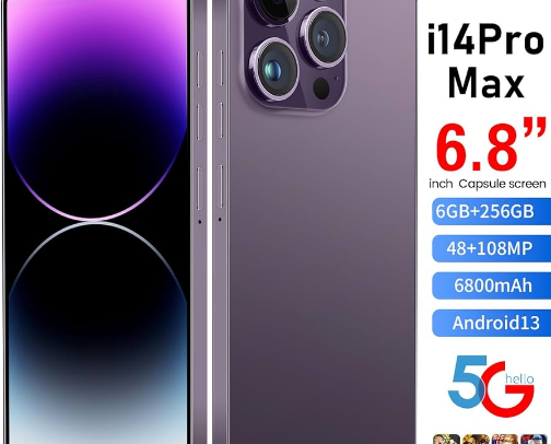 MMY I14 Pro MAX Unlocked Cell Phone, Long Battery Life 6.82" HD Screen Unlocked Phones, 6+256GB Android 13 Smartphone with 128G Memory Card, Dual SIM/Fingerprint Lock/Face ID/GPS (Purple) cover photo collage