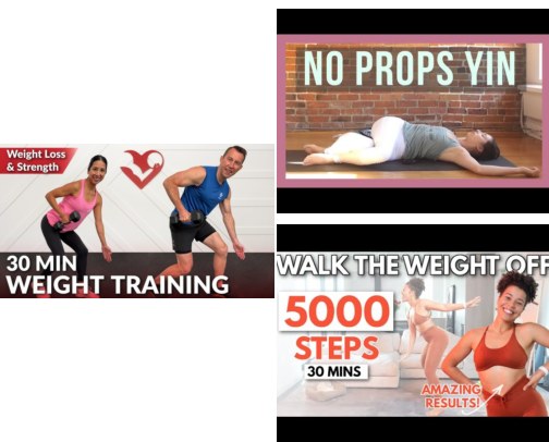YouTube Channels I Love for Working Out at Home cover photo collage