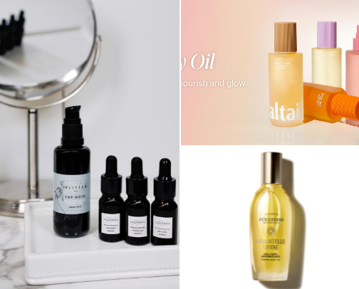 Smooth body oils cover photo collage