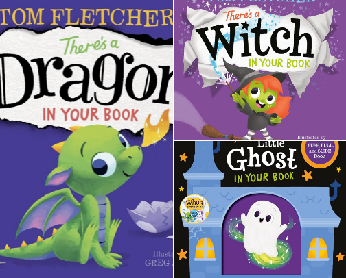 Fun, Interactive books for young readers cover photo collage