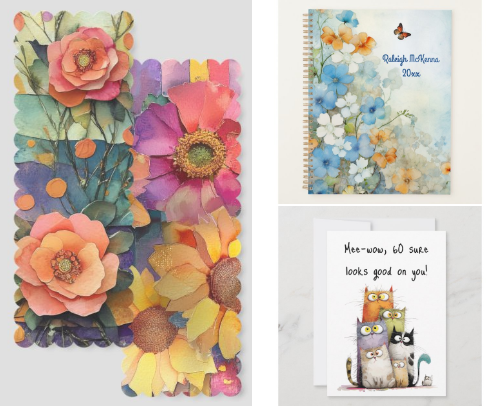 Zazzle products I enjoy creating. And they're easy, too. It's not wasting time if you enjoy it, right? cover photo collage