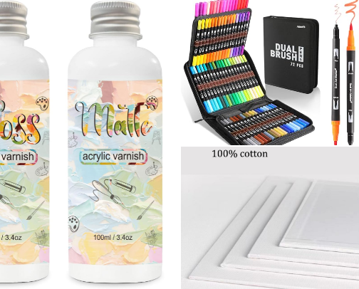 Art equipments cover photo collage
