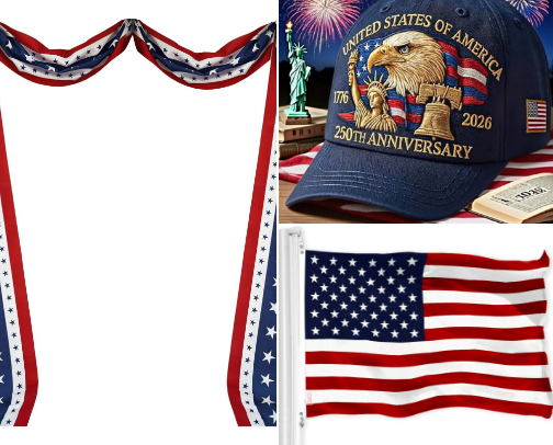 🎈🎉 God bless the USA - Giveaways in America250 cover photo collage