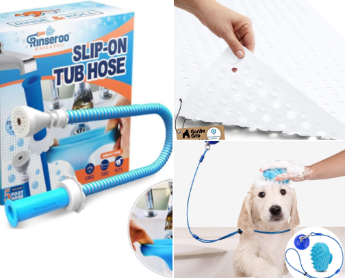 How I Actually Bathe a 75-Pound Goldendoodle at Home (Without Losing My Mind) cover photo collage
