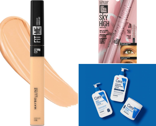 Makeup products cover photo collage
