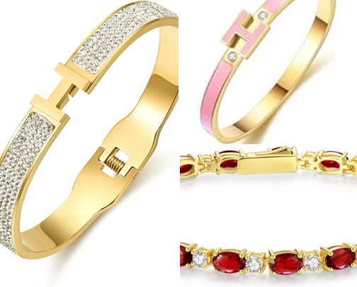 The Ultimate Pink & Gold Designer Bracelet Stack cover photo collage
