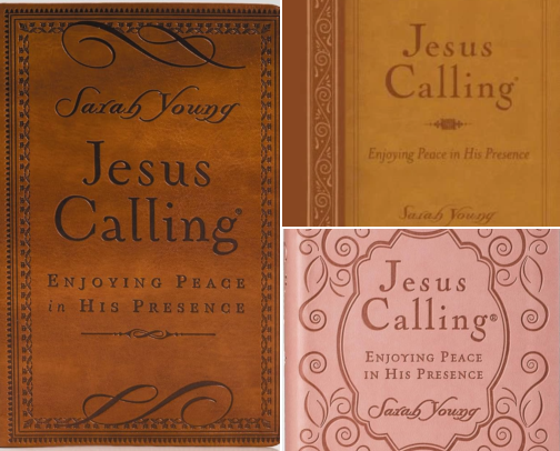 Jesus Calling, Small Brown Leathersoft, with Scripture References: Enjoying Peace in cover photo collage