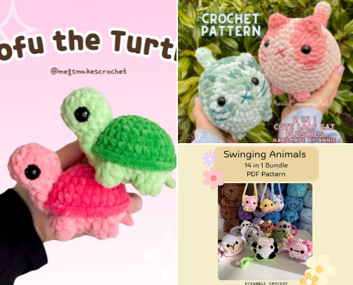 Best Selling Crochet Plushie Patterns for Craft Shows & Markets cover photo collage