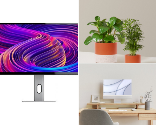 work from home setup cover photo collage