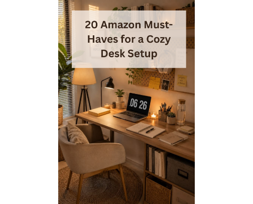 20 Amazon Must-Haves for a Cozy Desk Setup cover photo collage