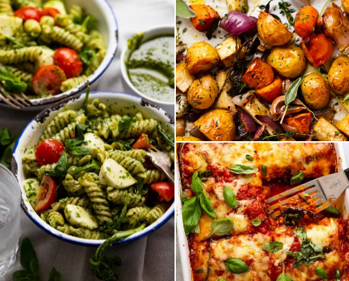 Vegetarian recipes cover photo collage