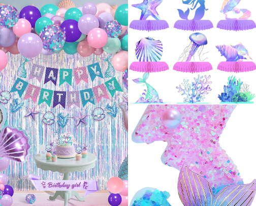 Under The Sea/Mermaid Kids Birthday Party cover photo collage