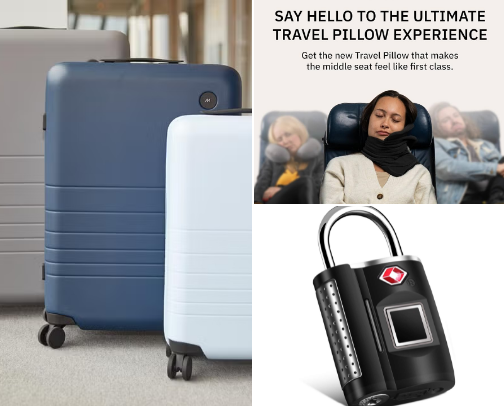 Travel necessities cover photo collage