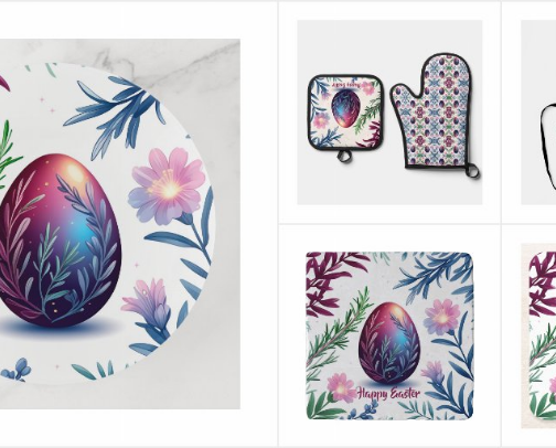 Happy Easter with stylized eggs cover photo collage