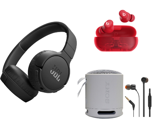 Portable Audio cover photo collage