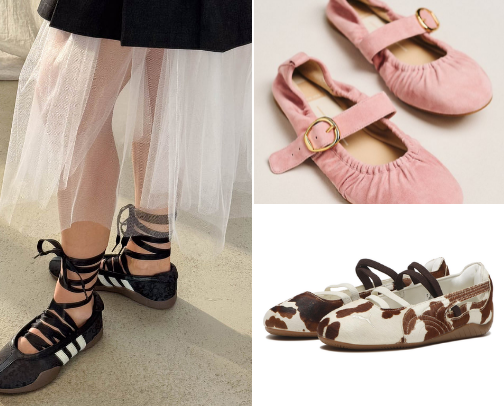 Ballet Flat Sneakers & Hybrid Shoes (Clean Girl Style Everyday Footwear Trends) cover photo collage