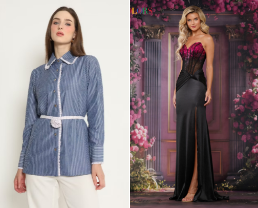 Dress women cover photo collage