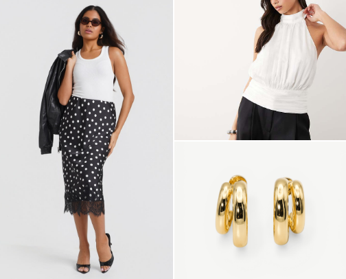 Chic polka dot outfits 🖤 cover photo collage