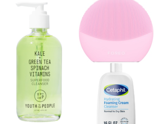 Cleansing your face (the best facial cleansing brushes, soaps, and so much more) cover photo collage