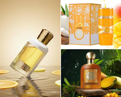 Mango perfumes 🥭✨ cover photo collage