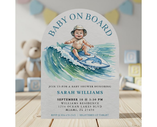 Baby on Board Baby Shower cover photo collage