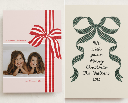 Holiday Card Trends: Tied with a Bow cover photo collage