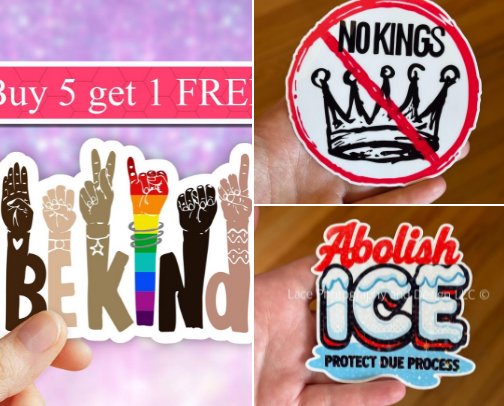 Activism and Advocacy Sticker Obsession - GOTTA STICK EM ALL. cover photo collage